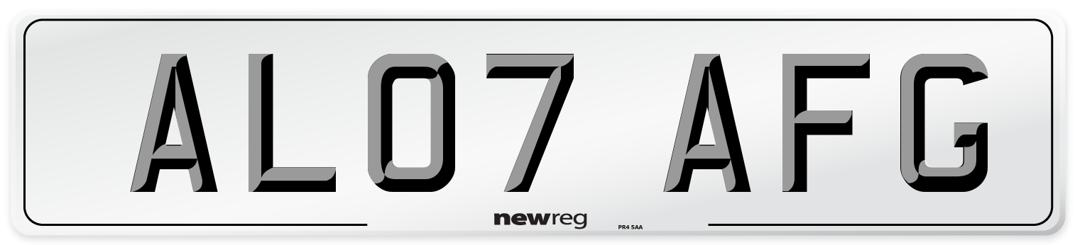 AL07 AFG Number Plate from New Reg